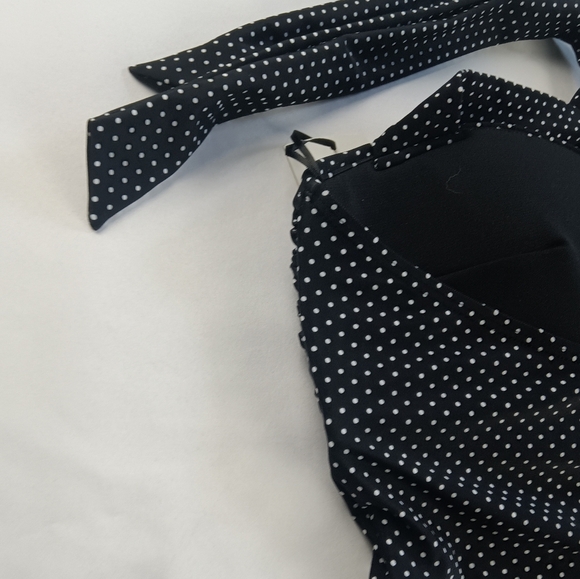 Unique Vintage XL 50'S STYL BEACH BABE Women's Swim Suit NWT BLACK W/ WHITE DOTS - Picture 12 of 16